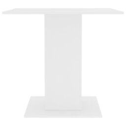 Berkfield Home Dining Table White 80x80x75 cm Engineered Wood - Size: 80 x 80 x 75 cm - thumbnail 4