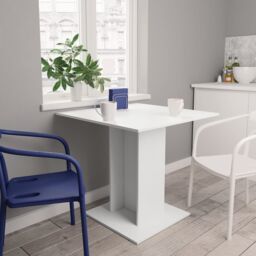 Berkfield Home Dining Table White 80x80x75 cm Engineered Wood - Size: 80 x 80 x 75 cm - thumbnail 1