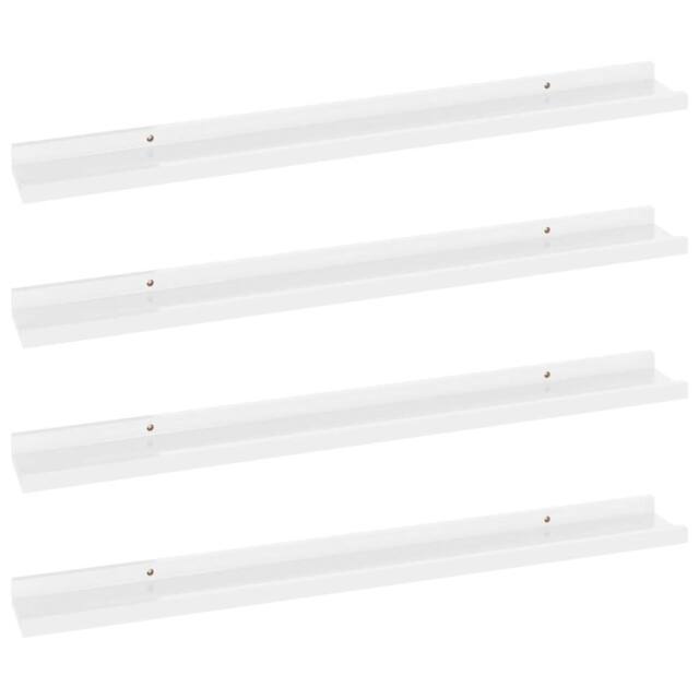 Berkfield Home Wall Shelves 4 pcs High Gloss White 80x9x3 cm - Size: 80 x 9 x 3 cm - image 1