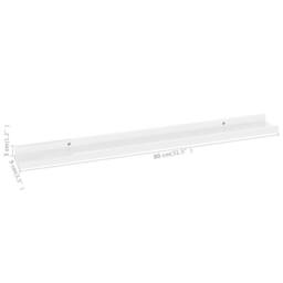 Berkfield Home Wall Shelves 4 pcs High Gloss White 80x9x3 cm - Size: 80 x 9 x 3 cm - thumbnail 9