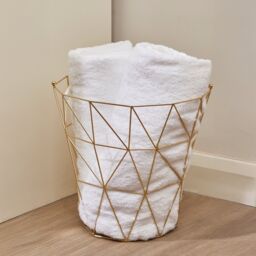 Orsina Durable Gold Finish Tall Storage Basket, Functional Storage Basket For Kitchen, Stylish Decorative Basket
