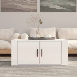 Berkfield Home Coffee Table High Gloss White 80x50x36 cm Engineered Wood - Size: 80 x 50 x 36 cm - thumbnail 2