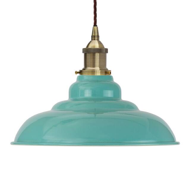 SE Home Duck Egg Blue St Edmund's Pendant Light - Antique Brass - image 1