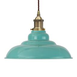 SE Home Duck Egg Blue St Edmund's Pendant Light - Antique Brass - thumbnail 1