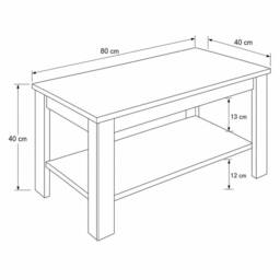 KORVIXA Living Room Furniture Set Coffee Table with Lamp Table in White - Size: 100 cm x 100 cm - thumbnail 2