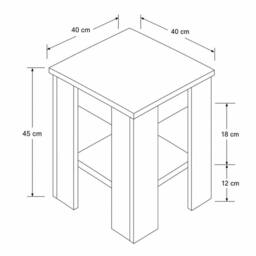 KORVIXA Living Room Furniture Set Coffee Table with Lamp Table in White - Size: 100 cm x 100 cm - thumbnail 3