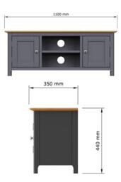 FWStyle 2 Door Oak Ready Assembled TV Unit Graphite Blue in Dark Blue - thumbnail 6