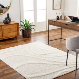 Livabliss Rodos-Modern Beige Cream Terracotta Green Soft Plush Pile Living Rug - Size: 160 cm x 215 cm - thumbnail 1