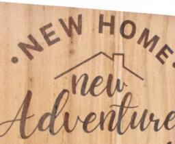 Amaya Rose Ltd New Home, Adventure, Memories Est 2026 Solid Wood Plaque Shelf Decor in Beige - thumbnail 5