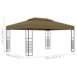 Berkfield Home Gazebo 3x4 m Taupe 180 g/m ² in Beige - thumbnail 6