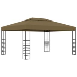Berkfield Home Gazebo 3x4 m Taupe 180 g/m ² in Beige - thumbnail 1