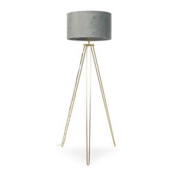 ValueLights Aero Hairpin Leg Gold Tripod Floor Lamp Light with Velvet Shade in Grey - Size: 18 inches - thumbnail 2