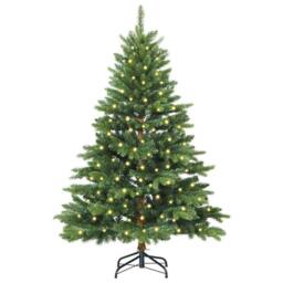 Berkfield Home Artificial Christmas Tree with 150 LEDs Green 150 cm PE & PVC - thumbnail 3