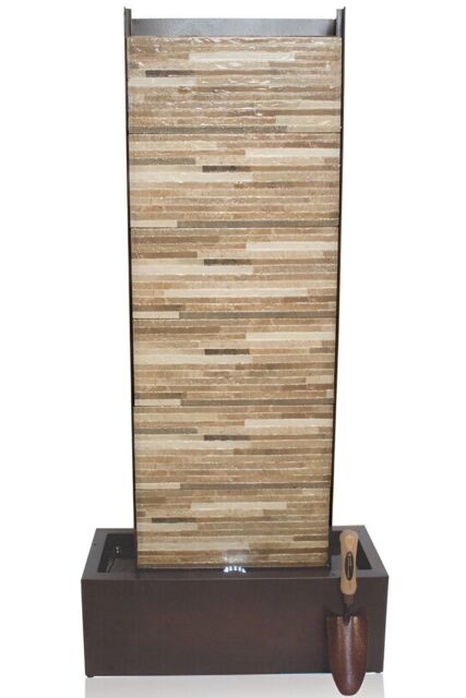 Primrose Wall Zinc Water Feature Stone Brick Lights Fountain Outdoor H120cm - image 1