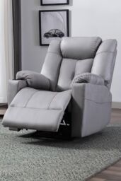 More4Homes Afton Electric Technology Fabric Auto Recliner USB Lounge Sofa Chair in Grey - thumbnail 1