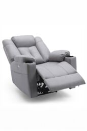 More4Homes Afton Electric Technology Fabric Auto Recliner USB Lounge Sofa Chair in Grey - thumbnail 3