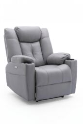 More4Homes Afton Electric Technology Fabric Auto Recliner USB Lounge Sofa Chair in Grey - thumbnail 2