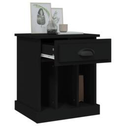 Berkfield Home Bedside Cabinets 2 pcs Black 43x36x50 cm - Size: 43 x 36 x 50 cm - thumbnail 5