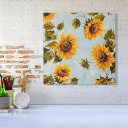 Warren Reed - Designer Summer Sunflowers Canvas - Size: w10 inch x h10 inch - thumbnail 1
