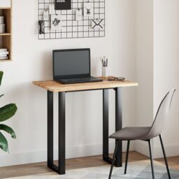 Berkfield Home Desk Top Untreated 100x50x2 cm Solid Wood Acacia in Brown - Size: 100 x 50 x 2 cm - thumbnail 2