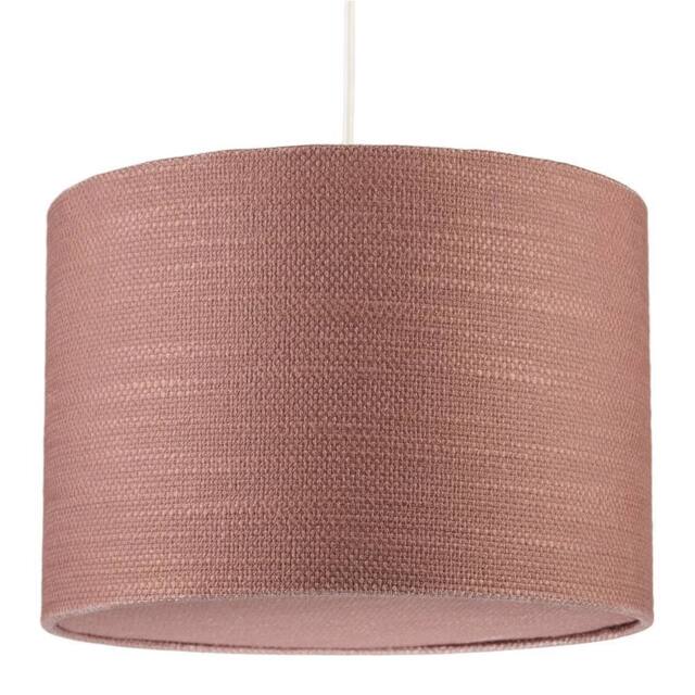 Happy Homewares Mocha Mousse Brown Textured Linen Pendant Lighting Shade with Diffuser in Taupe - Size: 12 inches - image 1