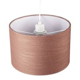 Happy Homewares Mocha Mousse Brown Textured Linen Pendant Lighting Shade with Diffuser in Taupe - Size: 12 inches - thumbnail 3