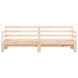 Berkfield Home Daybed with Trundle 90x200 cm Solid Wood Pine in Brown - thumbnail 5