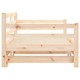 Berkfield Home Daybed with Trundle 90x200 cm Solid Wood Pine in Brown - thumbnail 6