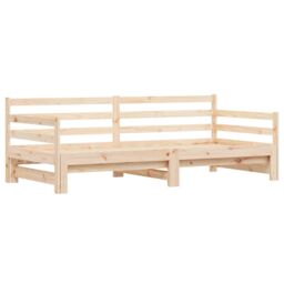 Berkfield Home Daybed with Trundle 90x200 cm Solid Wood Pine in Brown - thumbnail 4