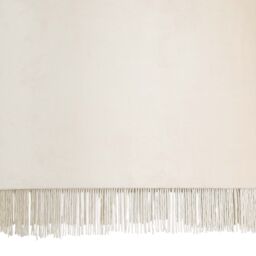 First Choice Lighting Set of 2 Fringed - Off-White 38cm Fringed Velvet Pendant Shades - thumbnail 4