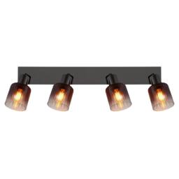 Netlighting Satella Ceiling Spotlight Bar Gunmetal Copper Glass Shade 4x E14 in Grey - thumbnail 3
