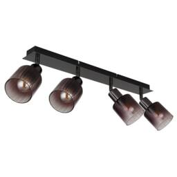 Netlighting Satella Ceiling Spotlight Bar Gunmetal Copper Glass Shade 4x E14 in Grey - thumbnail 2