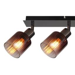 Netlighting Satella Ceiling Spotlight Bar Gunmetal Copper Glass Shade 4x E14 in Grey - thumbnail 5