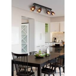 Netlighting Satella Ceiling Spotlight Bar Gunmetal Copper Glass Shade 4x E14 in Grey - thumbnail 6