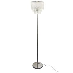 First Choice Lighting Chrome & Acrylic Crystal Jewelled Floor Lamp in Silver - thumbnail 2