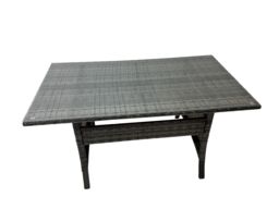 Fimous 9 Seater Garden Rattan Furniture Set with Side Table 2 Small Stools in Dark Grey - thumbnail 6