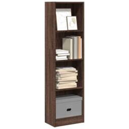 Berkfield Home Bookcase Brown Oak 40x24x143 cm Engineered Wood - Size: 40 x 24 x 143 cm - thumbnail 1