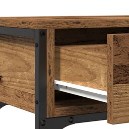 Berkfield Home Console Table Old Wood 100x25x75 cm Engineered Wood & Steel in Brown - Size: 100 x 25 x 75 cm - thumbnail 9
