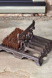 Dibor Traditional Ornate Cast Iron Outdoor Garden Boot Brush Scraper in Brown - Size: Medium - thumbnail 1
