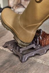 Dibor Traditional Ornate Cast Iron Outdoor Garden Boot Brush Scraper in Brown - Size: Medium - thumbnail 3