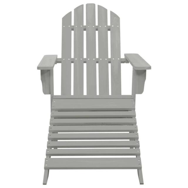 Berkfield Home Garden Chair with Ottoman Wood Grey - image 1