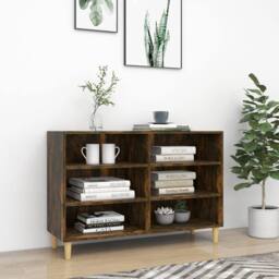 Berkfield Home Sideboard Smoked Oak 103.5x35x70 cm Engineered Wood in Brown - thumbnail 2