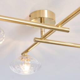 Netlighting 'ORISTANO' Dimmable 4 Light Glass Semi Flush Bathroom Ceiling Lamp in Yellow - thumbnail 5