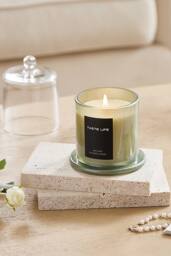 SHEONLY Lime Basil & Citrus Soy Wax Scented Candle with Bell Shaped Glass Cup in Green - thumbnail 1