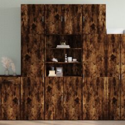 Berkfield Home Highboard Smoked Oak 80x42.5x249 cm Engineered Wood in Brown - thumbnail 1