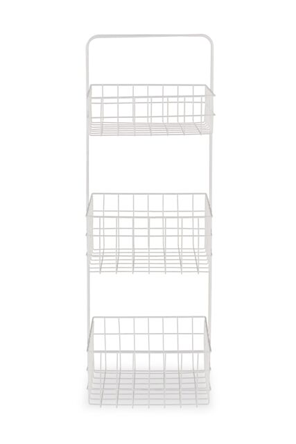 Orsina Modern Design 3 Tier Black Storage Caddy With Handles, Wire Shower Caddy, Organiser Shelf For Laundry in White - image 1