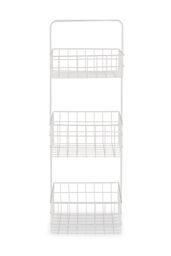 Orsina Modern Design 3 Tier Black Storage Caddy With Handles, Wire Shower Caddy, Organiser Shelf For Laundry in White