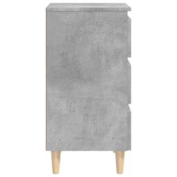 Berkfield Home Sturdy Bed Cabinet with Solid Wood Legs Concrete Grey 40x35x69 cm - Size: 40 x 35 x 69 cm - thumbnail 6