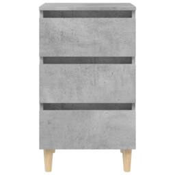 Berkfield Home Sturdy Bed Cabinet with Solid Wood Legs Concrete Grey 40x35x69 cm - Size: 40 x 35 x 69 cm - thumbnail 5