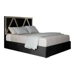 Casani Warrington Upholstered Soft Velvet Black Metal Designer Bed Frame - Size: Small Double - thumbnail 3